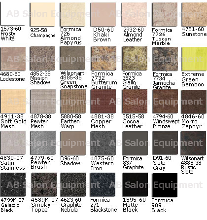AB Salon Equipment Select Laminate Colors