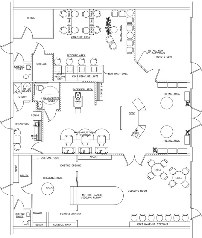 La Dee-Da Kid's Spa Floor Plan Design Layout