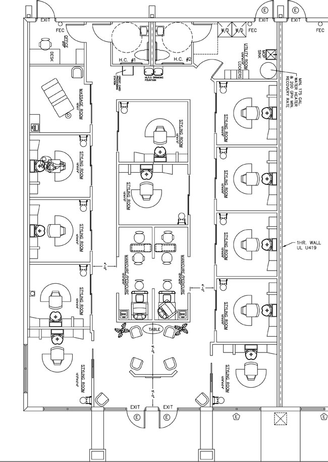 Salon Design Floorplan Layout by AB Salon Equipment