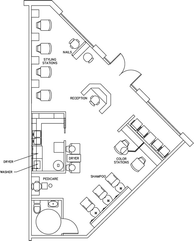 Help with Beauty Salon Floor Plan Design Layout - 890 Square Foot