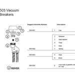 Belvedere 503 Vacuum Breaker Parts
