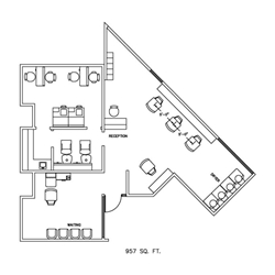 Barber Shop Floor Plan Design Layout - 957 Square Foot