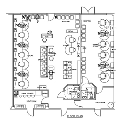 Beauty Salon Floor Plan Design Layout - 2040 Square Foot