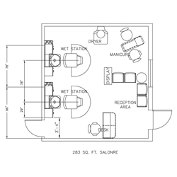 Beauty Salon Floor Plan Design Layout - 283 Square Foot