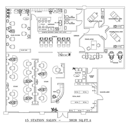 Beauty Salon Floor Plan Design Layout - 3828 Square Foot