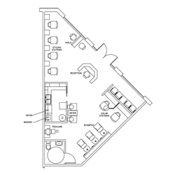 Beauty Salon Floor Plan Design Layout - 890 Square Foot