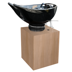 AB Salon Equipment Prince Pedestal Sidewash Bowl on Pedestal Cabinet