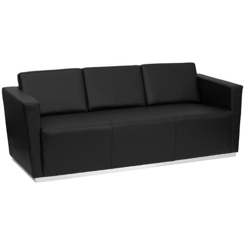 Black leather lounge suites for online sale