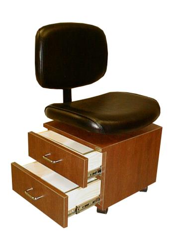 Pedicure stool with online storage