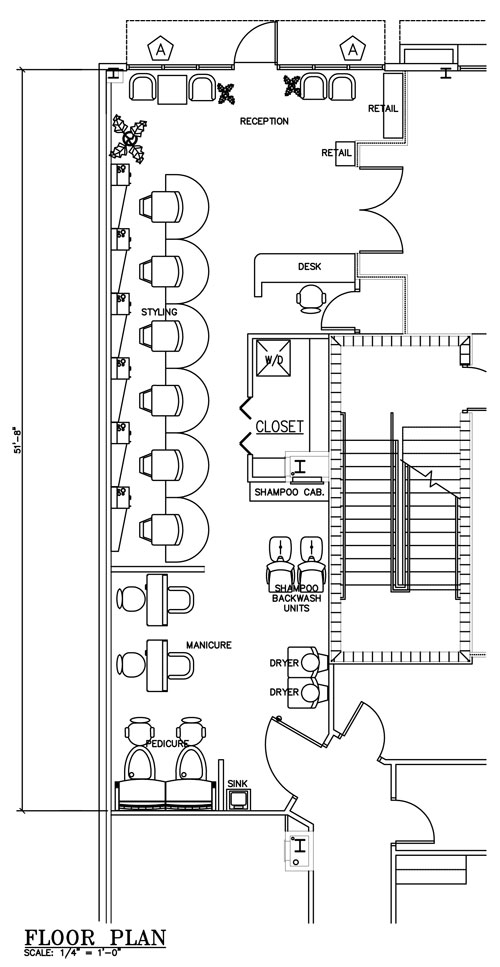 Help with Beauty Salon Floor Plan Design Layout - 870 Square Foot